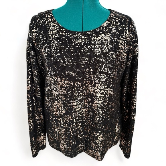Sparkle & Fade Black Sweater with Gold Fleck M - Picture 2 of 9